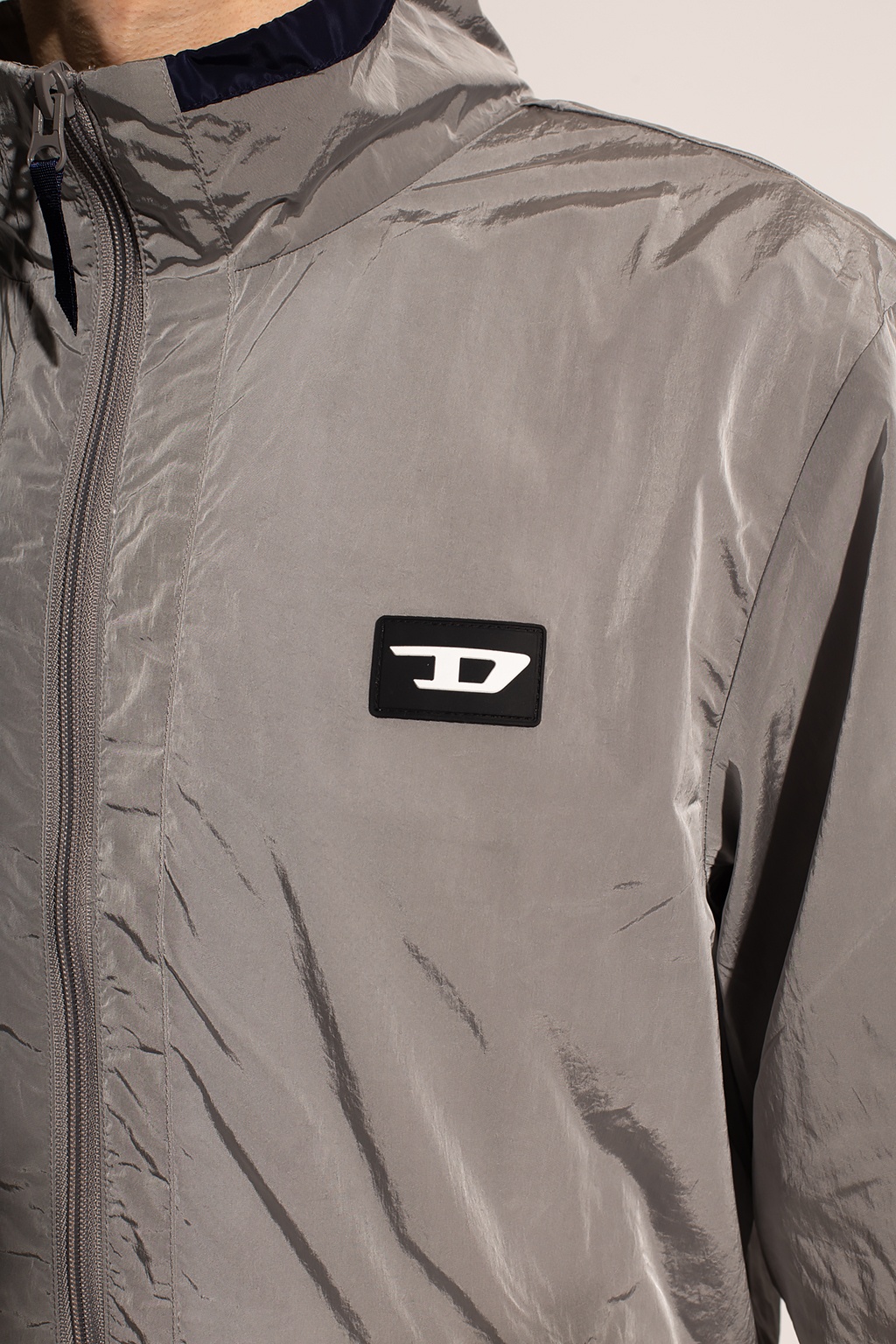 Diesel crease-effect jacket with logo